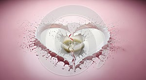 Wedding Rings Forming Heart Shape Together