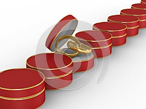 Wedding rings in gift packing