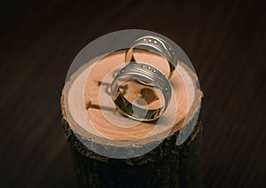 Wedding Rings on handmade wooden box