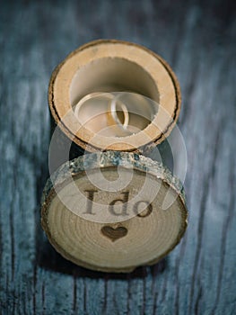 Wedding Rings on handmade wooden box