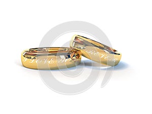 Wedding rings and heart photo