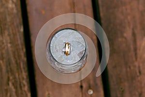 Wedding rings in ice water