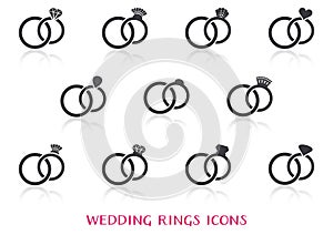 Wedding rings icons