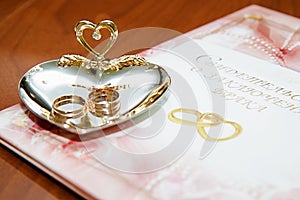 Wedding rings and marriage certificate