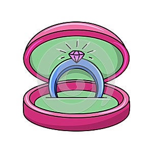 Wedding rings marriage Colored vector illustration