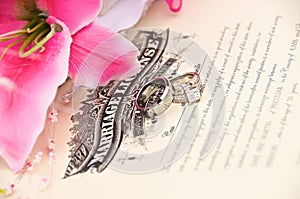 Wedding Rings on Marriage License