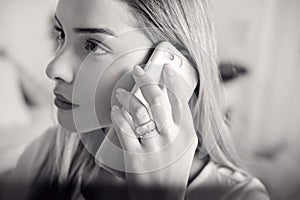 Wedding rings on a models, jewelry concept