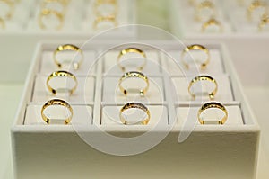 Wedding rings for sale in the jewelry store