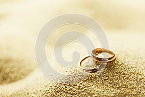 Wedding Rings in the Sand