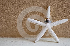 Wedding Rings on Starfish