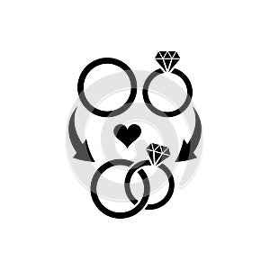 Wedding rings symbol