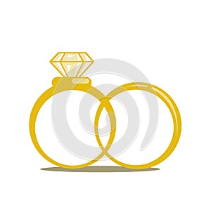 Wedding rings vector icon