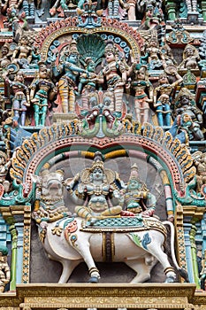 Wedding scene and bull scene Shiva and Meenakshi. photo