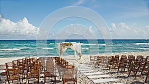 Wedding by the sea in Cancun Mexico