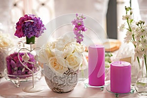 Wedding serving table decoration