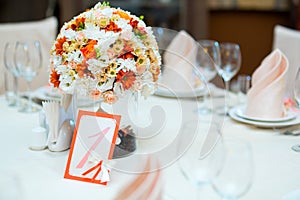 Wedding serving table decoration