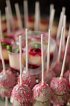 Wedding set of biscuits in pink and white