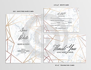 Wedding set. Cards template of geometric design