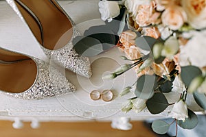 Wedding shoes and wedding paraphernalia