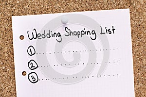 Wedding Shopping List