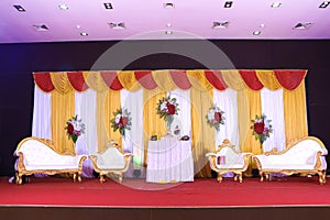 Wedding  stage of flowers disign