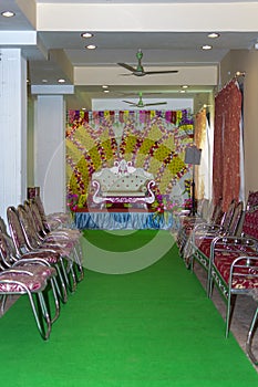 Wedding stage for sitting for bride & groom