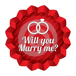 Wedding star. Will you marry me sticker.