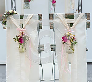 Wedding stools from behind