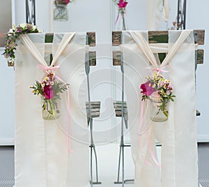 Wedding stools from behind photo