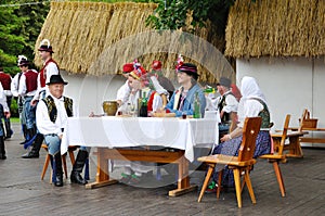 Wedding of Straznice, wedding guest at the table