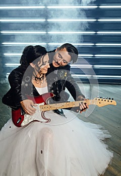 Wedding in the style of rock. Rocker or Biker wedding.