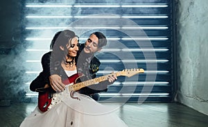 Wedding in the style of rock. Rocker or Biker wedding.