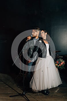 Wedding in the style of rock. Rocker or Biker wedding.