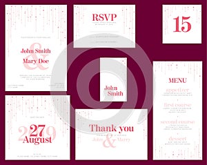 Wedding suite collection card templates