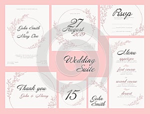 Wedding suite collection card templates