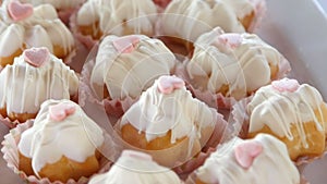 Wedding sweets cakes on the table