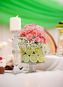Wedding table arrangement