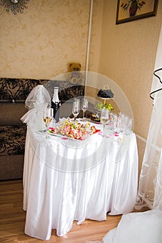 Wedding table for the bride and groom