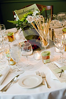 Wedding table with centerpiece