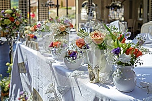 Wedding table decorated with flowers 4