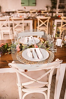 Wedding table with decorations