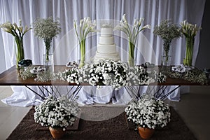 wedding table - elegant decorated table for wedding party