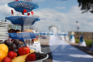 Wedding table with fresh fruits