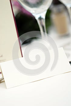 Wedding table invitation