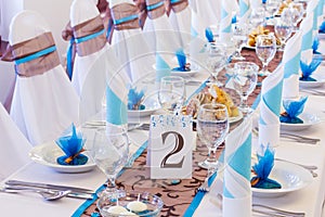 Wedding table with number two