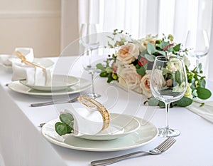 Wedding Table Set For Dining Elegant Table Decor Celebration Event Reception Formal Dining
