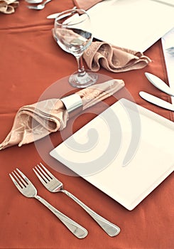 Wedding table set for fine dining
