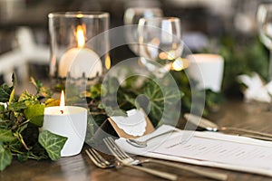 Wedding table setting