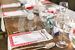 Wedding table setting