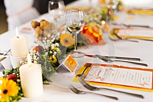 Wedding table setting